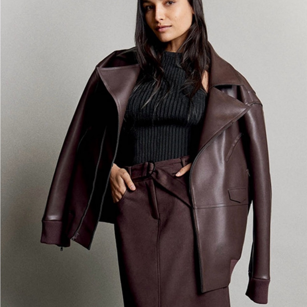 Kenneth Cole Dark Brown Leather Jacket